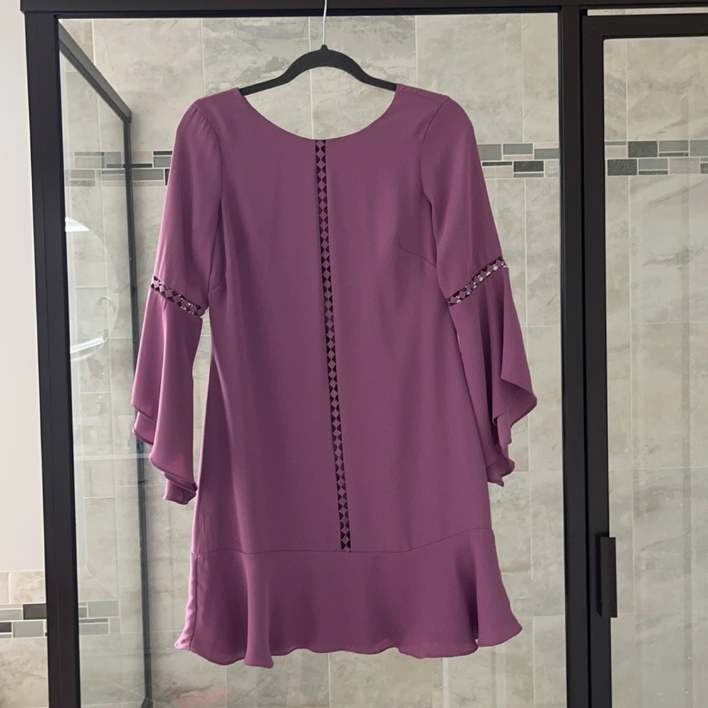 WHBM Violet 3/4 Sleeve Mini Occasion Dress